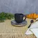 Xícara de Café e Pires em Cerâmica Coup Recanto Black 112ml - 1 Unid.