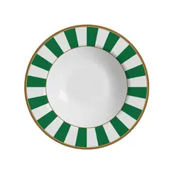 Prato Fundo em Cerâmica Stripe Linhas Verde 25 cm - 1 Unid.