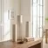 Trio de Vasos Decorativos Coluna em Cerâmica Off-White