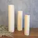 Trio de Vasos Decorativos Coluna em Cerâmica Off-White