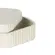 Caixa Decorativa em Poliresina Canelada Orla Off-White com Tampa 11cm