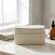 Caixa Decorativa em Poliresina Canelada Orla Off-White com Tampa 11cm