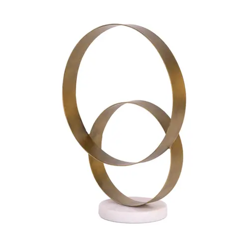Escultura Decorativa Alira Dourada com Base em Mármore 28cm