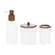 Kit para Banheiro Aro em Vidro Branco Jateado e Madeira 3 Peças