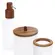 Kit para Banheiro Aro em Vidro Branco Jateado e Madeira 3 Peças