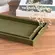 Bandeja Decorativa Oliva Verde com Alças Douradas 33cm