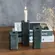 Kit Porta-Velas Lume em Mármore Verde Natural 3 Peças