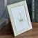 Porta-Retrato Mirel Branco Off-White com Filete Dourado 15x20 cm