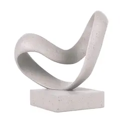 Escultura Decorativa Vantor Abstrata em Poliresina Cinza