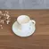 Xicara de Café com Pires em Cerâmica Risqué Branco 72 ml - 1 Unid.