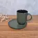 Caneca Coup Stoneware com Pires Descentralizado Greenery 330 ml - 1 unid.
