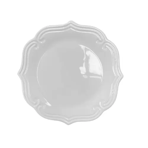 Prato Sobremesa Cerâmica Branco Lauren Provance 22cm - 1 un.