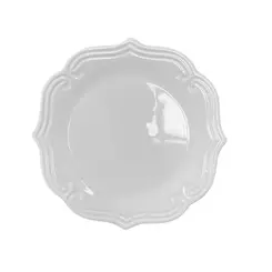 Prato Sobremesa Cerâmica Branco Lauren Provance 22cm - 1 un.