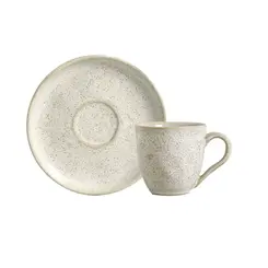 Xícara de Café e Pires Cerâmica Stoneware Bio Vanilla 120ml - 1 Unid.