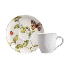 Xícara de Café e Pires Cerâmica Stoneware Bio Sereno 120ml - 1 Unid.