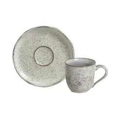 Xícara de Café e Pires Cerâmica Stoneware Bio Pistache 120ml - 1 Unid.