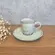Xícara de Café e Pires Cerâmica Stoneware Bio Pistache 120ml - 1 Unid.