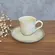 Xícara de Café e Pires Cerâmica Stoneware Bio Amaretto 120ml - 1 Unid.
