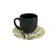 Xícara de Café com Pires Cerâmica Coup Botânico Folhagem 112ml - 1 Unid.