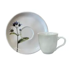 Xícara de Chá e Pires Cerâmica Stoneware Bio Passerina 170ml - 1 Unid.