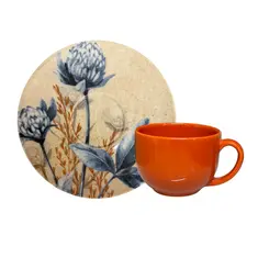 Xícara de Chá e Pires Cerâmica Coup Bloemen 161ml - 1 Unid.
