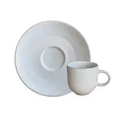 Xícara Café e Pires Cerâmica Stoneware Coup Branco Neve 97ml - 1 unid.