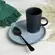 Xícara de Café e Pires Descentralizado Orgânico Dust Preto 90ml - 1 Unid.