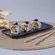 Kit Travessa Retangular com Ramequim P Orgânico Night Blue 22x9cm