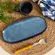 Travessa Cerâmica Oval Rasa Pequena Orgânico Titanium 23x11cm