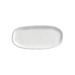 Travessa Cerâmica Oval Rasa Pequena Orgânico New White 23x11cm