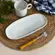 Travessa Cerâmica Oval Rasa Pequena Orgânico New White 23x11cm