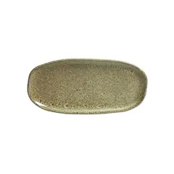 Travessa Cerâmica Oval Rasa Pequena Orgânico Croco 23x11cm