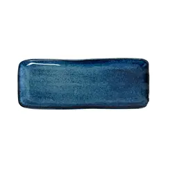 Travessa Retangular Rasa Cerâmica Stoneware Média Denim 33x13cm