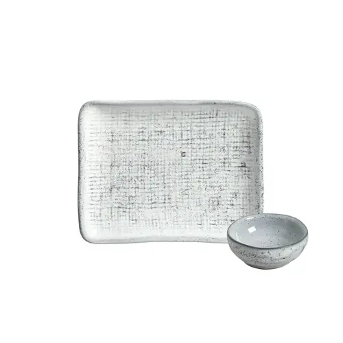 Kit Travessa Retangular com Ramequim P Juta Echo 18X14 cm - 1 Unid.