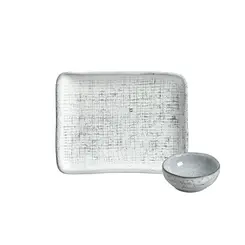 Kit Travessa Retangular com Ramequim P Juta Echo 18X14 cm - 1 Unid.