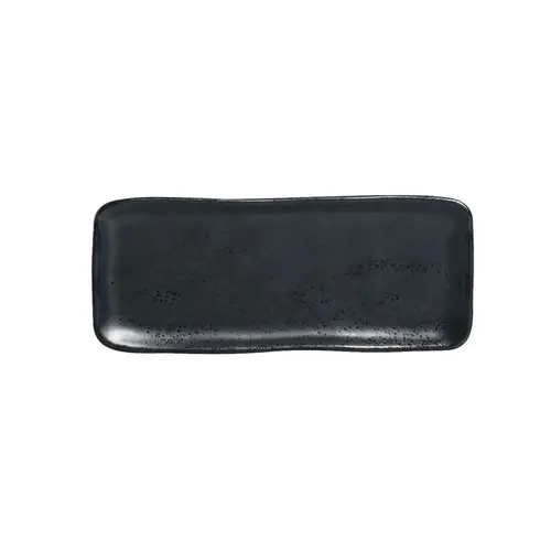 Travessa Cerâmica Retangular Orgânico Eclipse Preta P 22x9cm - 1 unid.