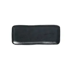 Travessa Cerâmica Retangular Orgânico Eclipse Preta P 22x9cm - 1 unid.