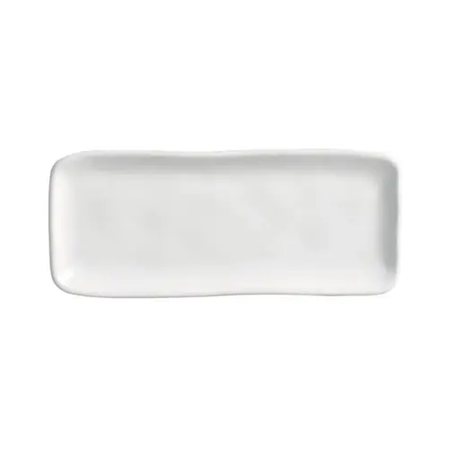 Travessa Retangular Rasa Pequena Orgânico New White 22x9cm