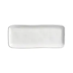 Travessa Retangular Rasa Pequena Orgânico New White 22x9cm