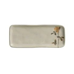 Travessa Cerâmica Retangular Orgânico Campestre P 22x9cm 1un