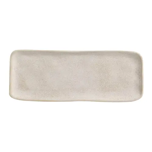 Travessa Retangular Rasa Cerâmica Stoneware Média Latte 33x13cm