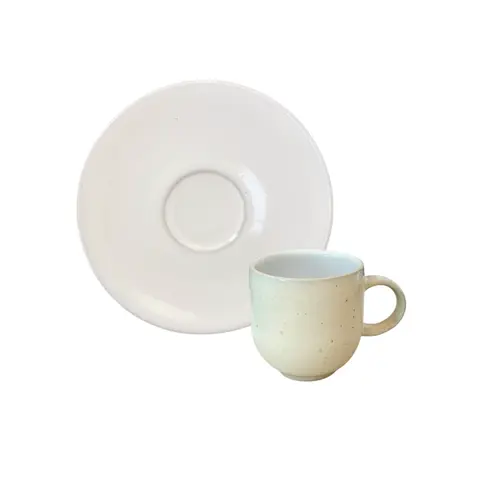 Xícara Café e Pires Cerâmica Stoneware Coup White Shiny 97ml - 1 unid.