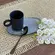Xícara de Café e Pires Oval Cerâmica Stoneware Neo Dust Preto100ml - 1 Unid.