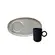 Xícara de Café e Pires Oval Cerâmica Stoneware Neo Dust Preto100ml - 1 Unid.