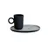 Xícara de Café e Pires Oval Cerâmica Stoneware Neo Dust Preto100ml - 1 Unid.