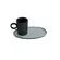 Xícara de Café e Pires Oval Cerâmica Stoneware Neo Dust Preto100ml - 1 Unid.