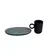 Xícara de Café e Pires Oval Cerâmica Stoneware Neo Dust Preto100ml - 1 Unid.