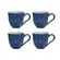 Kit 4 Xícaras de Café em Cerâmica Nature Azul Índigo 120ml