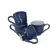 Kit 4 Xícaras de Café em Cerâmica Nature Azul Índigo 120ml