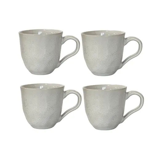 Kit 4 Xícaras de Café em Cerâmica Nature Branco Luar 120ml